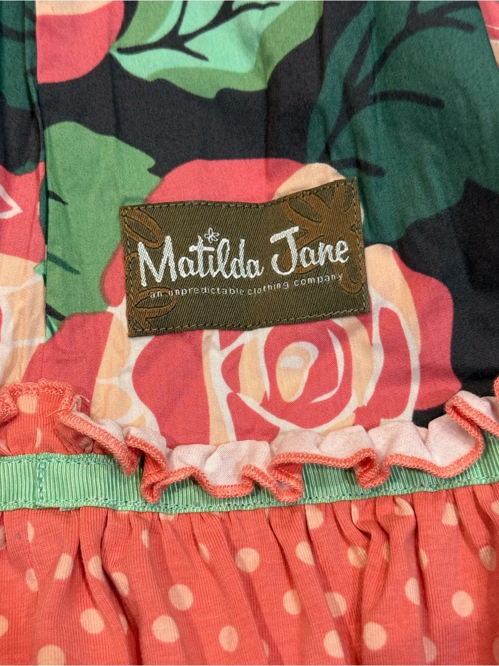 Matilda Jane Floral Rose Print Ruffle Dress - Picture 7 of 9
